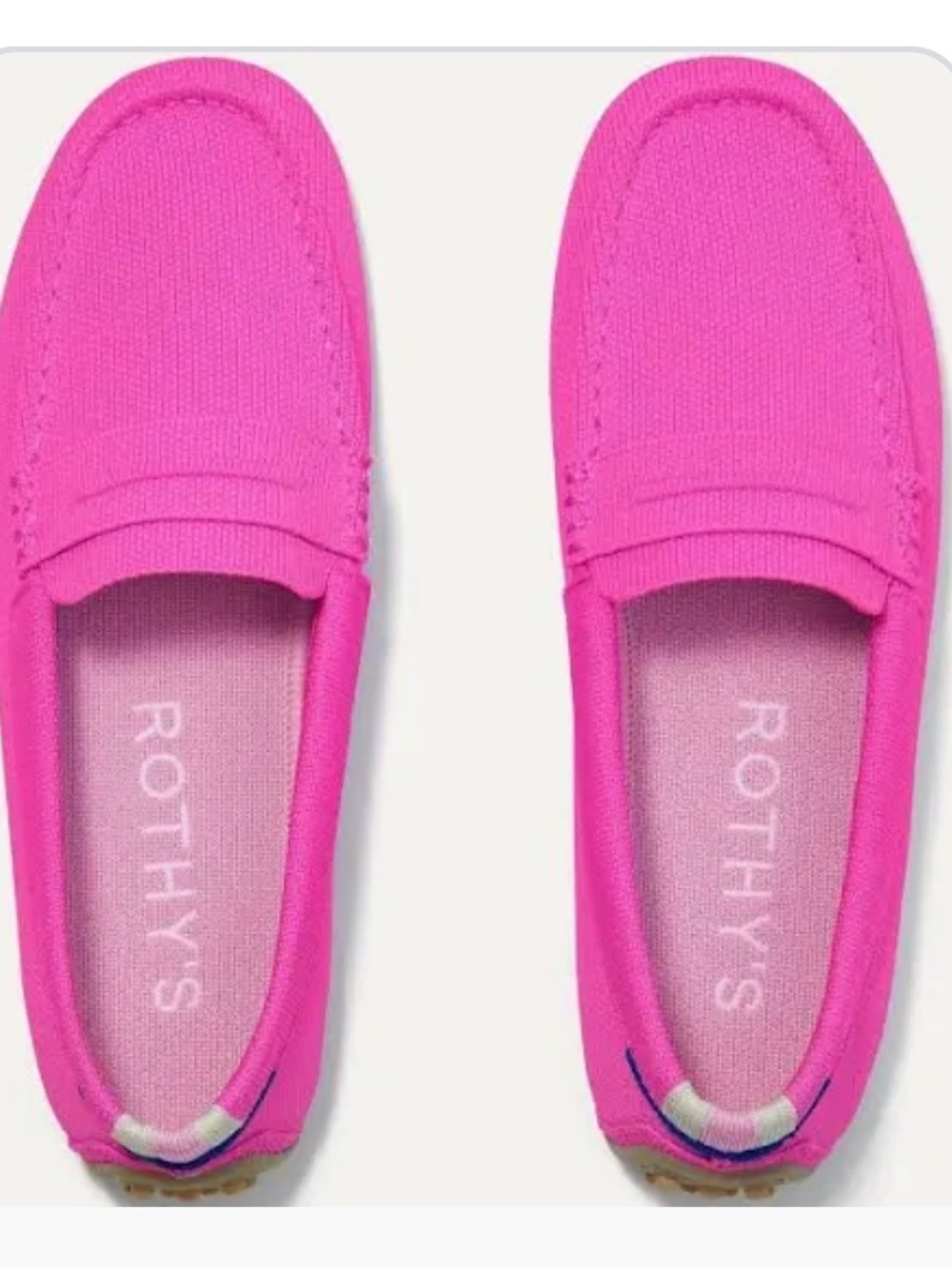 Rothy's Women's Bright Pink Knit Driving Loafers - Dragonfruit - Size 7